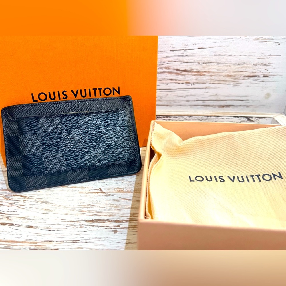 Louis Vuitton Neo Porte Cartes Men's Card Holder Wallet Damier Black/Grey